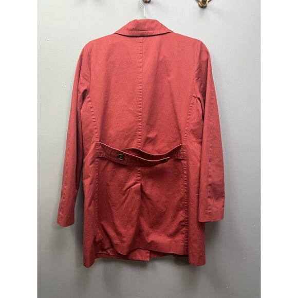 Ann Taylor LOFT Trench Coat Womens Size 4 Button front Lined Red Office - Picture 2 of 7